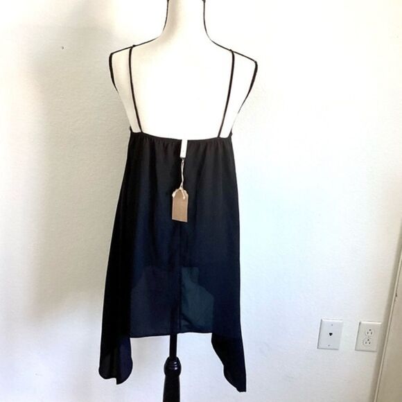 The Bloom Black Sheer & Lace Asymmetrical Lingerie Top NWT - Picture 3 of 14